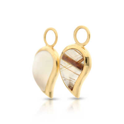 Signature Double Drop Pendants for earrings with Quartz and Moonstone