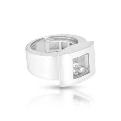 Witgouden ring Chopard Happy Diamond 3 briljanten
