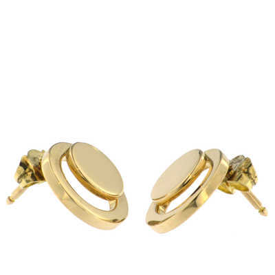 Pair of golden earrings in circle shape