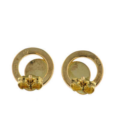 Pair of golden earrings in circle shape