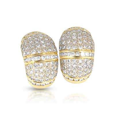 Yellow gold earrings with brilliants pavé