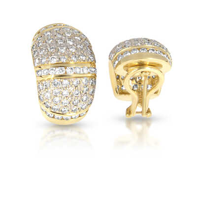Yellow gold earrings with brilliants pavé