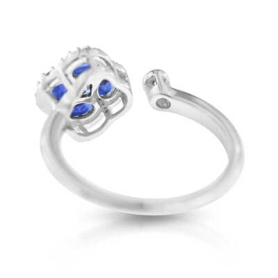 Nenuphar - Witgouden ring met saffieren en diamanten