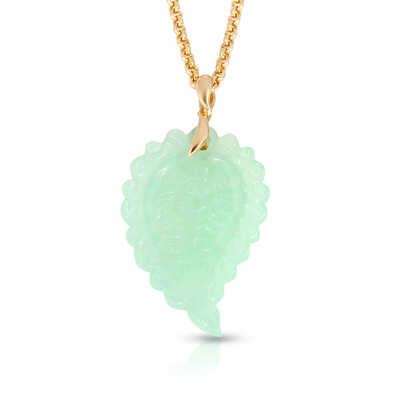 India Leaf Hanger Medium Groene Chalcedoon