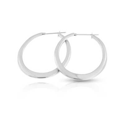 White gold elliptical creoles