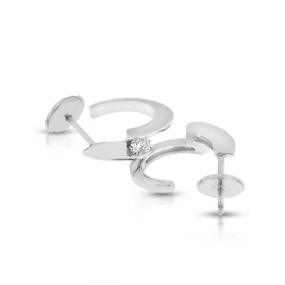 Envol - Earrings with brilliants in white gold