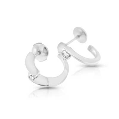 Envol - Earrings with brilliants in white gold