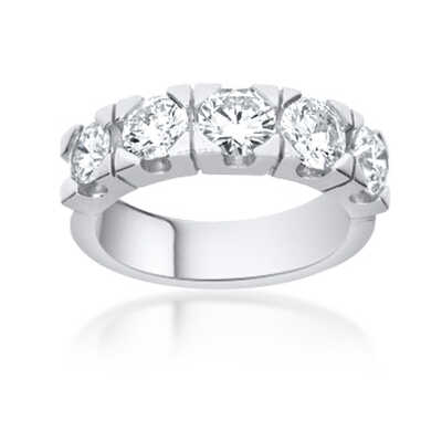 Witgouden ring met 5 grote briljanten