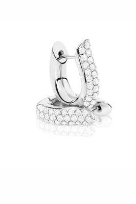 Signature Hoop Oorringen Medium in witgoud met diamanten pavé