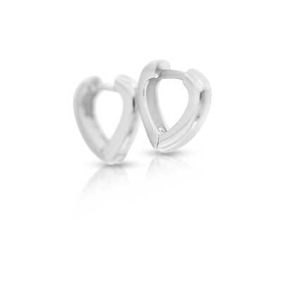 Hartvormige creolen wit goud