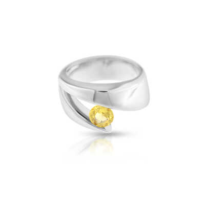Bague saphir en or blanc de 0,81 ct