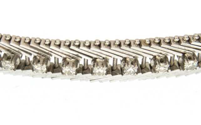 Bracelet riviere white gold with 38 diamonds 8/8 cut
