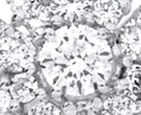Ring in white gold with solitaire and entourage in flower shape