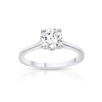 Solitaire in white gold with a 1 ct diamond