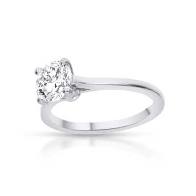 Solitaire in white gold with a 1 ct diamond