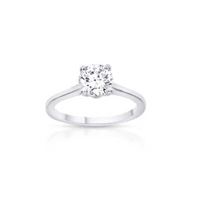 Solitaire in white gold with a 1 ct diamond