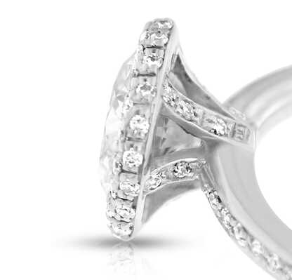 Solitair 1.49 ct I/P2 met 102 brilliants