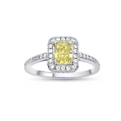 Entourage in platinum with a yellow diamond and 56 brilliants