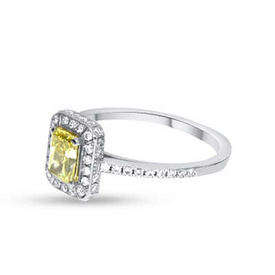 Entourage in platinum with a yellow diamond and 56 brilliants
