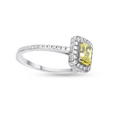 Entourage in platinum with a yellow diamond and 56 brilliants