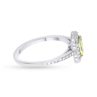 Entourage in platinum with a yellow diamond and 56 brilliants