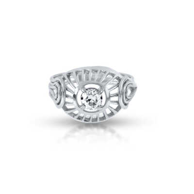 Ring in white gold with a solitaire brilliant