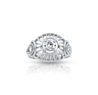 Ring in white gold with a solitaire brilliant