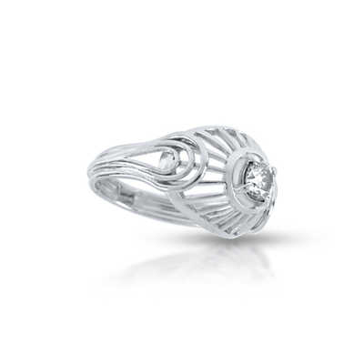 Ring in white gold with a solitaire brilliant