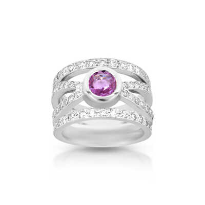 White gold slave bracelet with brilliants