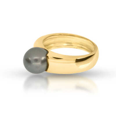 Ring in yellow gold with Tahiti pearl