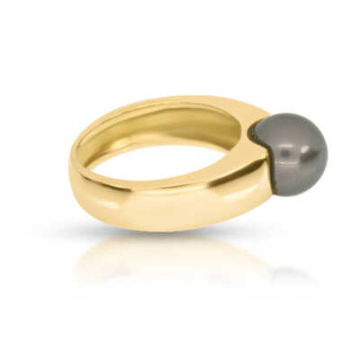 Ring in yellow gold with Tahiti pearl