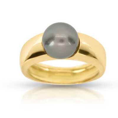 Ring in yellow gold with Tahiti pearl