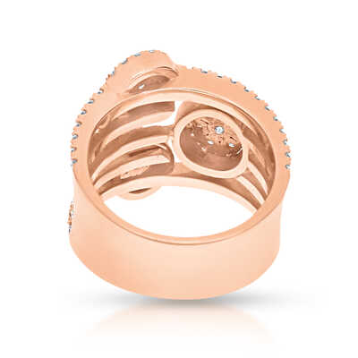 Ring in pink gold set with 158 brilliant-cut diamonds in 5 rows