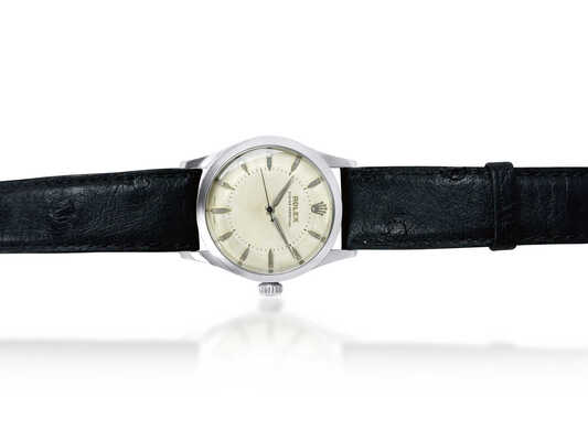Rolex Vintage staal op leder 33.5 mm Aut