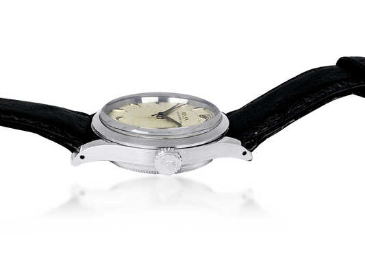 Rolex Vintage staal op leder 33.5 mm Aut