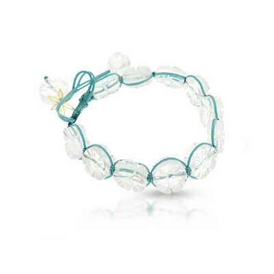 Bracelet with 10 flower-shaped rock crystals
